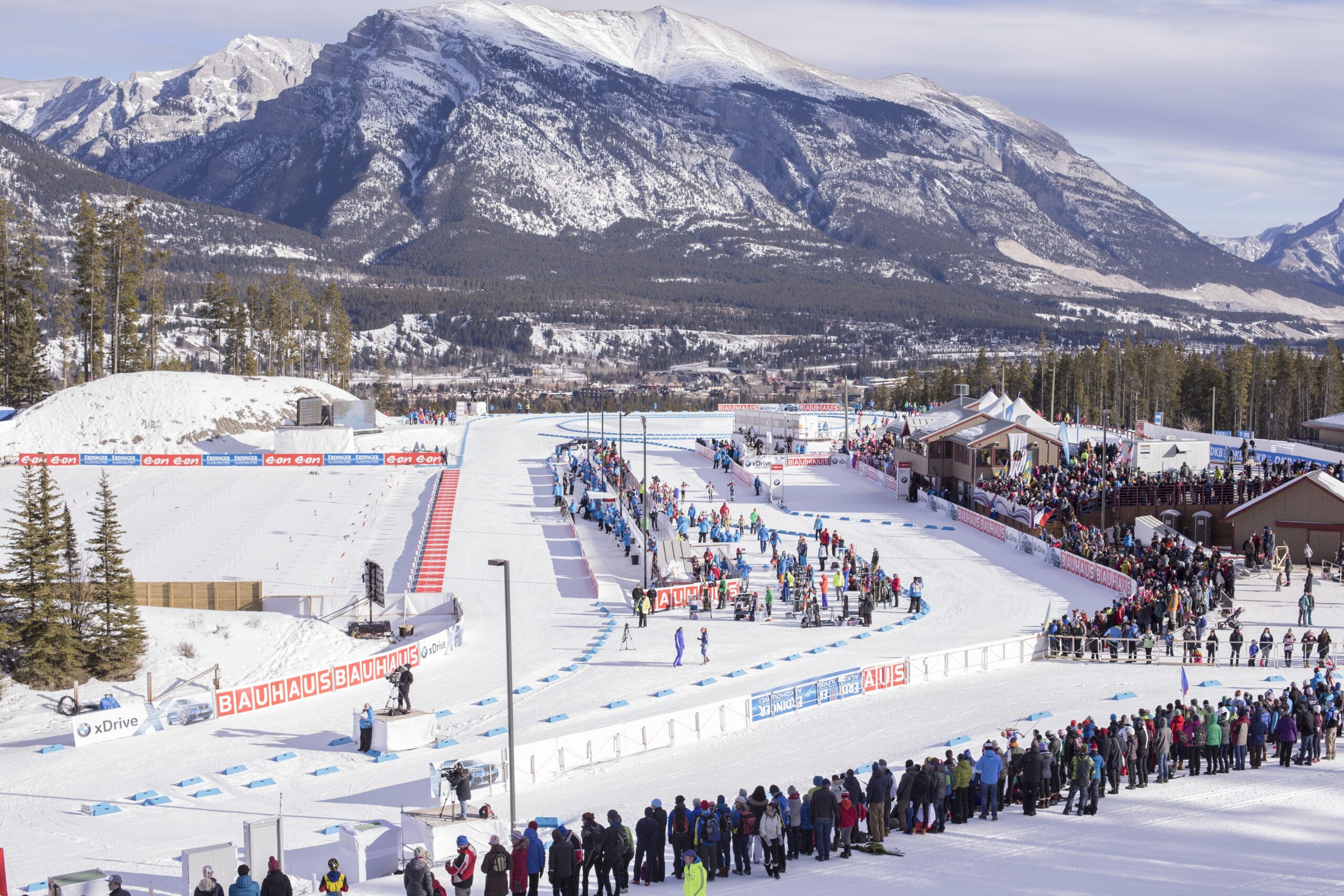 a ski biathlon event