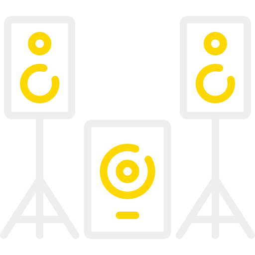 speakers on stands